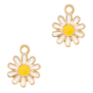 Basic Quality Metall Anh&auml;nger Blume Gold-white