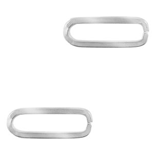 Stainless Steel - Rostfrei Stahl Anh&auml;nger / Zwischenst&uuml;ck Oval Silber