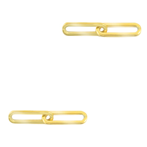 Stainless Steel - Rostfrei Stahl Anh&auml;nger/Zwischenst&uuml;ck glieder doppelt Oval Gold