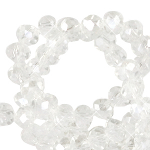 Top Glas Facett Perlen 3x3mm rondellen Crystal-pearl shine coating