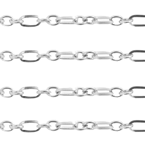 Stainless Steel - Rostfrei Stahl Schmuckzubeh&ouml;r Gliederkette Silber