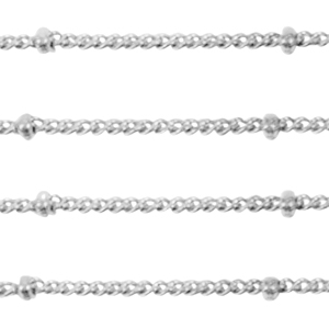 Stainless Steel - Rostfrei Stahl Schmuckzubeh&ouml;r Gliederkette Gourmet Glieder Kugel Silber