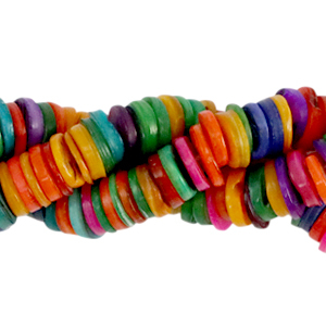 Muschel Perlen Disc 9mm Multicolour