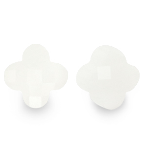 Fashion Facett Perlen Gl&uuml;cksklee White