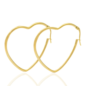 Ohrringe aus Stainless Steel - Rostfreiem Stahl Herz Gold