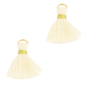 Perlen Quaste 1.5cm Gold-off white
