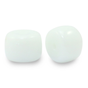 8 mm Rondellen Glasperlen White