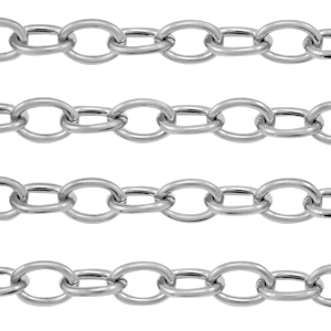 Stainless Steel - Rostfrei Stahl Schmuckzubeh&ouml;r Gliederkette Ankerkette Silber