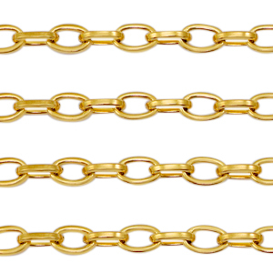Stainless Steel - Rostfrei Stahl Schmuckzubeh&ouml;r Gliederkette Ankerkette Gold