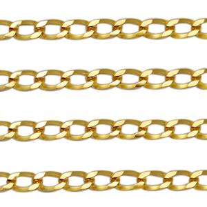 Stainless Steel - Rostfrei Stahl Schmuckzubeh&ouml;r Cuban Gliederkette Gold