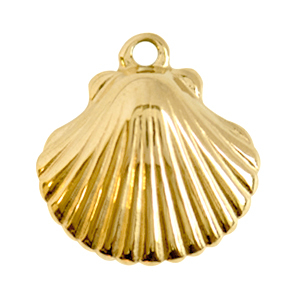Stainless Steel - Rostfrei Stahl Anh&auml;nger Muschel Gold