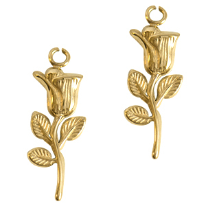 Stainless Steel - Rostfrei Stahl Anh&auml;nger Tulpe Gold