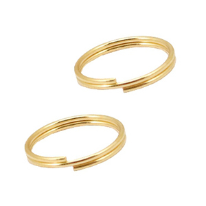 Stainless Steel - Rostfrei Stahl Schmuckzubeh&ouml;r Spaltring 10mm Gold