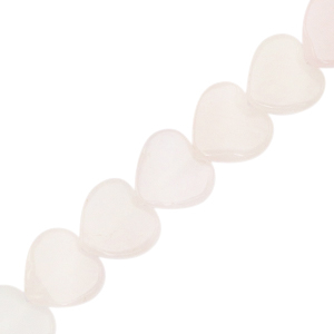 Naturstein Perlen Herz Off white pink
