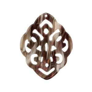 Resin Anh&auml;nger Barock Rhombus Mixed brown