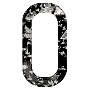 Resin Anh&auml;nger lang Oval Silver-black
