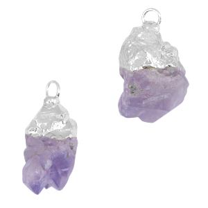 Naturstein Anh&auml;nger Purple-silver