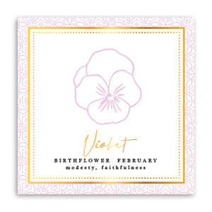 Schmuck Karten Geburtsblume Februar-Violett Lilac pink