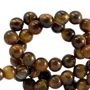 Naturstein Perlen Tigerauge 8mm Golden brown
