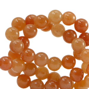 Naturstein Perlen Quarz 8mm Sandstone orange