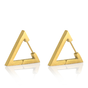 Ohrringe aus Stainless Steel - Rostfreiem Stahl Dreieck Gold