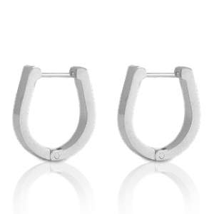 Ohrringe aus Stainless Steel - Rostfreiem Stahl Hufeisen Silber