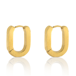 Ohrringe aus Stainless Steel - Rostfreiem Stahl Oval Gold