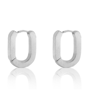 Ohrringe aus Stainless Steel - Rostfreiem Stahl Oval Silber