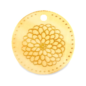 Plexx Anh&auml;nger 20mm Geburtsblume November-Chrysantheme Gold