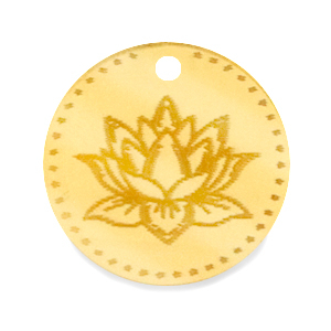 Plexx Anh&auml;nger 20mm Geburtsblume Juli-Wasserlilie Gold