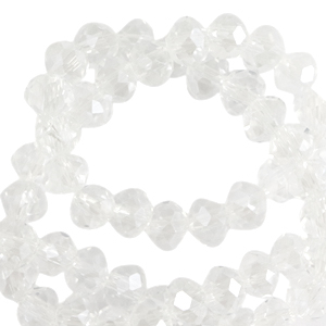 Top Glas Facett Perlen 6x4 mm rondellen Crystal-pearl shine coating