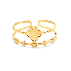 Ringe aus Stainless Steel - Rostfreiem Stahl Blume Gold