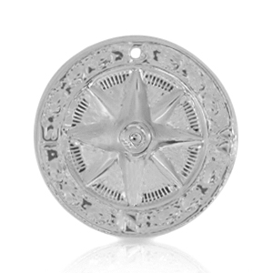 Metall Anh&auml;nger DQ Stern 25mm Antik silber (Nickelfrei)