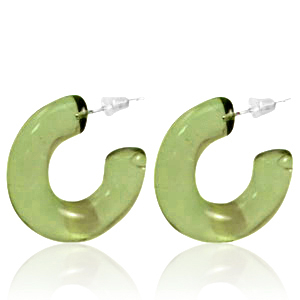 Trendy Ohrringe Creolen Olive green