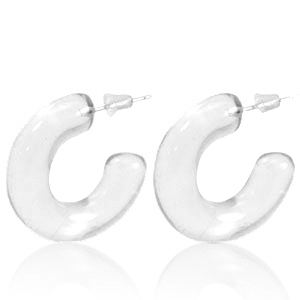 Trendy Ohrringe Creolen Transparent