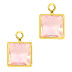 Anh&auml;nger Kristallglas Square Pink-gold
