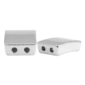 Metall Perlen DQ Duo Beads Rechteck Antik silber (Nickelfrei)