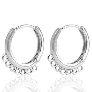 Brass TQ Metall Ohrringe Creolen Silver