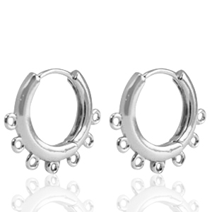Brass TQ Metall Ohrringe Creolen Silver