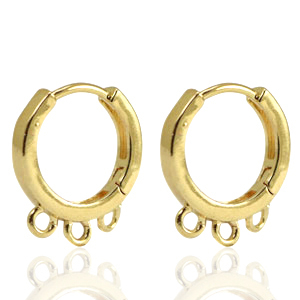 Brass TQ Metall Ohrringe Creolen Gold