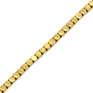 Hematite Perlen Cube 2mm Gold