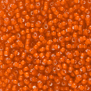 Preciosa Rocailles Ornela 8/0-95036 White lining-rumba orange