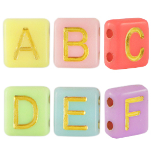 Buchstaben Perlen aus Acryl Multicolour