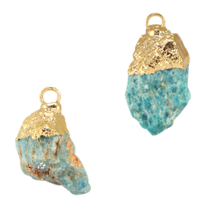 Naturstein Anh&auml;nger Apatit Meridian blue-gold