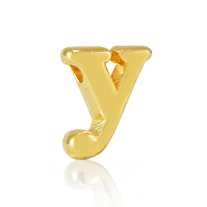 Metall Perlen Buchstabe DQ Y Gold (Nickelfrei)