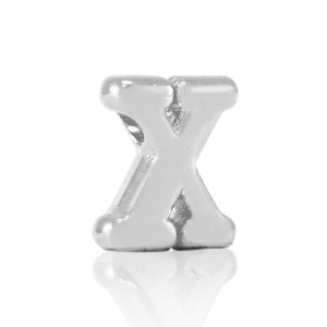 Metall Perlen Buchstabe DQ X Antik silber (Nickelfrei)