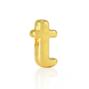 Metall Perlen Buchstabe DQ T Gold (Nickelfrei)