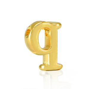 Metall Perlen Buchstabe DQ Q Gold (Nickelfrei)