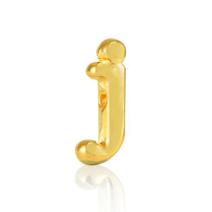 Metall Perlen Buchstabe DQ J Gold (Nickelfrei)