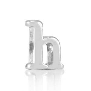 Metall Perlen Buchstabe DQ H Antik silber (Nickelfrei)